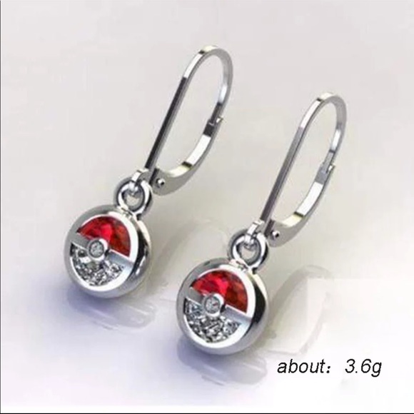 New Women’s 925 Silver Cute Red&White CZ Earrings - Picture 2 of 2